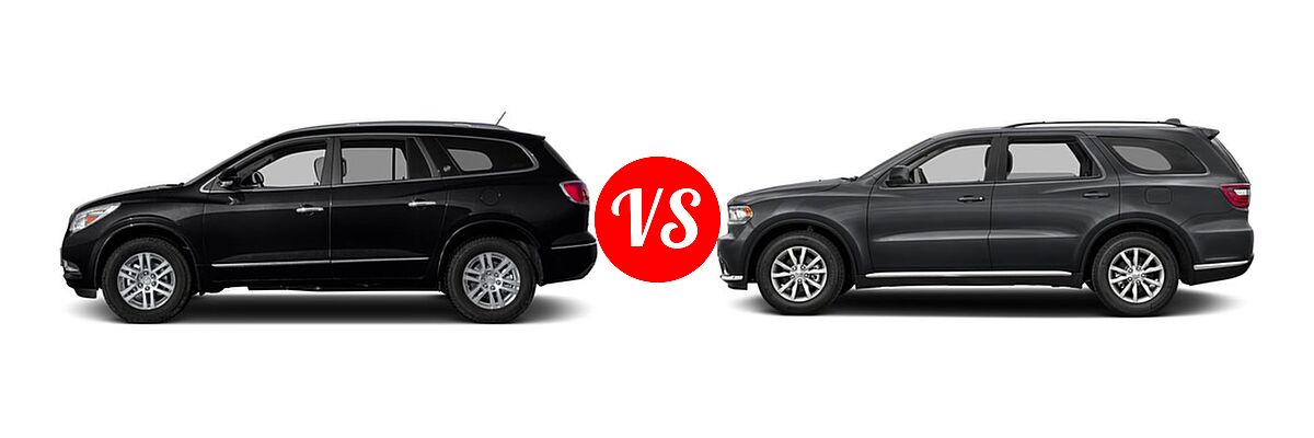 2017 Buick Enclave SUV Convenience / Leather / Premium vs. 2017 Dodge Durango SUV GT / SXT - Side Comparison
