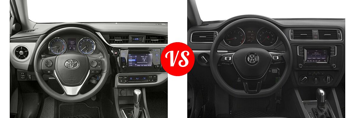 2018 Toyota Corolla Sedan L / LE / LE Eco / LE Eco w/Package 1 / XLE vs. 2018 Volkswagen Jetta Sedan 1.4T S / 1.4T SE / 1.4T Wolfsburg Edition / 1.8T SE Sport / 1.8T SEL - Dashboard Comparison