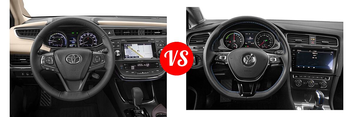 2018 Toyota Avalon Hybrid Sedan Hybrid XLE Plus / Hybrid XLE Premium vs. 2018 Volkswagen e-Golf Hatchback Electric SE / SEL / SEL Premium - Dashboard Comparison