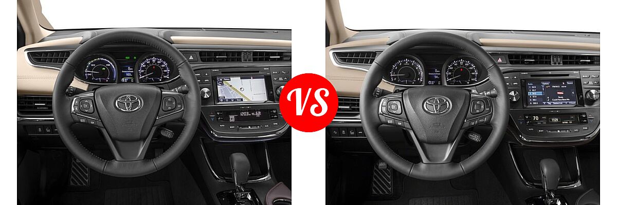 2018 Toyota Avalon Hybrid Sedan Hybrid XLE Plus / Hybrid XLE Premium vs. 2018 Toyota Avalon Sedan Limited - Dashboard Comparison