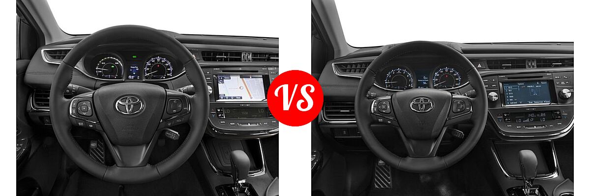 2018 Toyota Avalon Hybrid Sedan Hybrid Limited vs. 2018 Toyota Avalon Sedan Touring / XLE / XLE Plus / XLE Premium - Dashboard Comparison