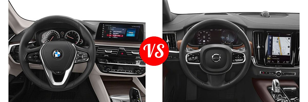 2018 BMW 5 Series Sedan Diesel 530i xDrive vs. 2018 Volvo S90 Sedan Hybrid Inscription / Momentum - Dashboard Comparison