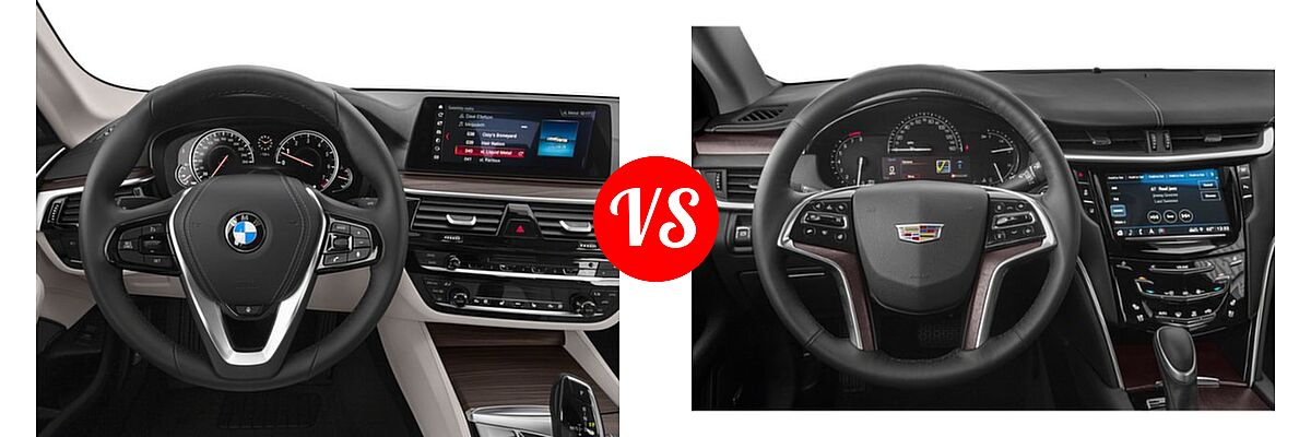 2018 BMW 5 Series Sedan 530i / 530i xDrive vs. 2019 Cadillac XTS Sedan 4dr Sdn FWD / Livery Package / Luxury / Platinum / Platinum V-Sport / Premium Luxury - Dashboard Comparison
