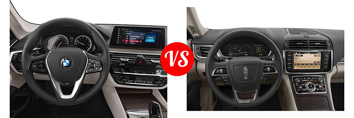 2018 BMW 5 Series Sedan 530i / 530i xDrive vs. 2019 Lincoln Continental Sedan Black Label / Premiere / Reserve / Select - Dashboard Comparison