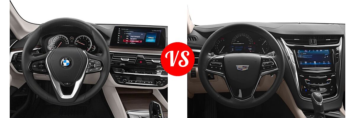 2018 BMW 5 Series Sedan 530i / 530i xDrive vs. 2018 Cadillac CTS Sedan AWD / Luxury RWD / Premium Luxury RWD / RWD - Dashboard Comparison