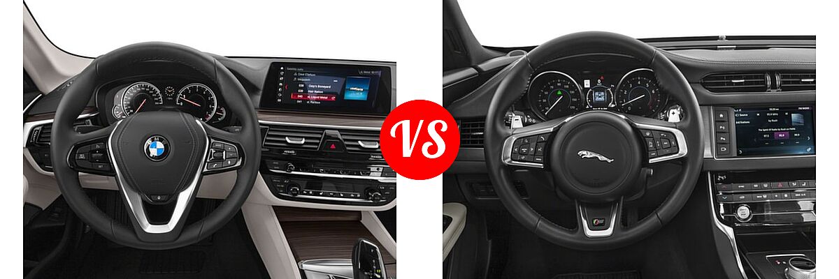 2018 BMW 5 Series Sedan Diesel 530i xDrive vs. 2018 Jaguar XF Sedan S - Dashboard Comparison