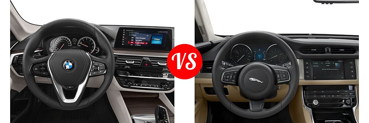 2018 BMW 5 Series Sedan Diesel 530i xDrive vs. 2018 Jaguar XF Sedan 25t / 25t Premium / 35t Portfolio Ltd Edition / 35t Premium - Dashboard Comparison