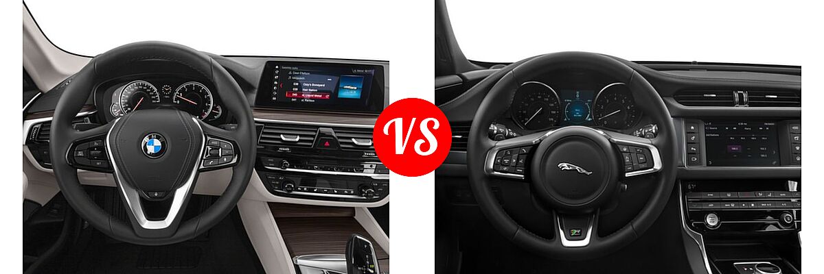 2018 BMW 5 Series Sedan Diesel 530i xDrive vs. 2018 Jaguar XF Sedan 25t R-Sport / 35t R-Sport - Dashboard Comparison