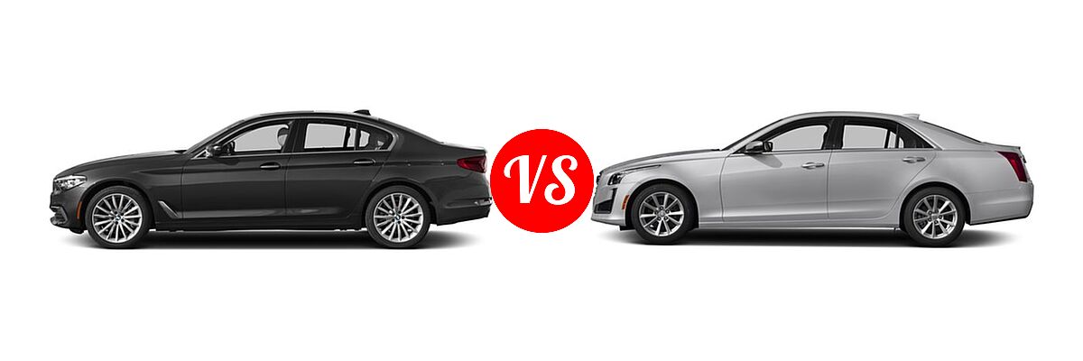2018 BMW 5 Series Sedan 530i / 530i xDrive vs. 2018 Cadillac CTS Sedan AWD / Luxury RWD / Premium Luxury RWD / RWD - Side Comparison