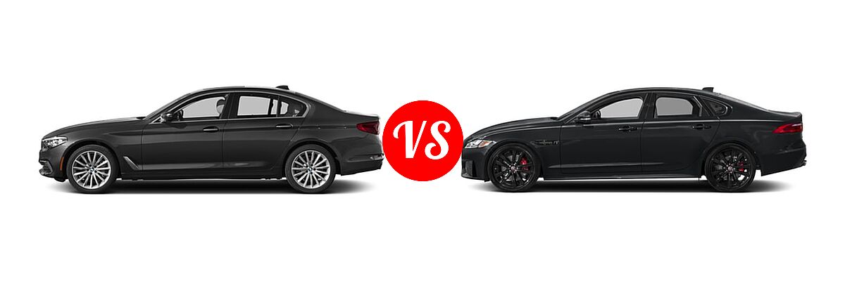 2018 BMW 5 Series Sedan Diesel 530i xDrive vs. 2018 Jaguar XF Sedan S - Side Comparison