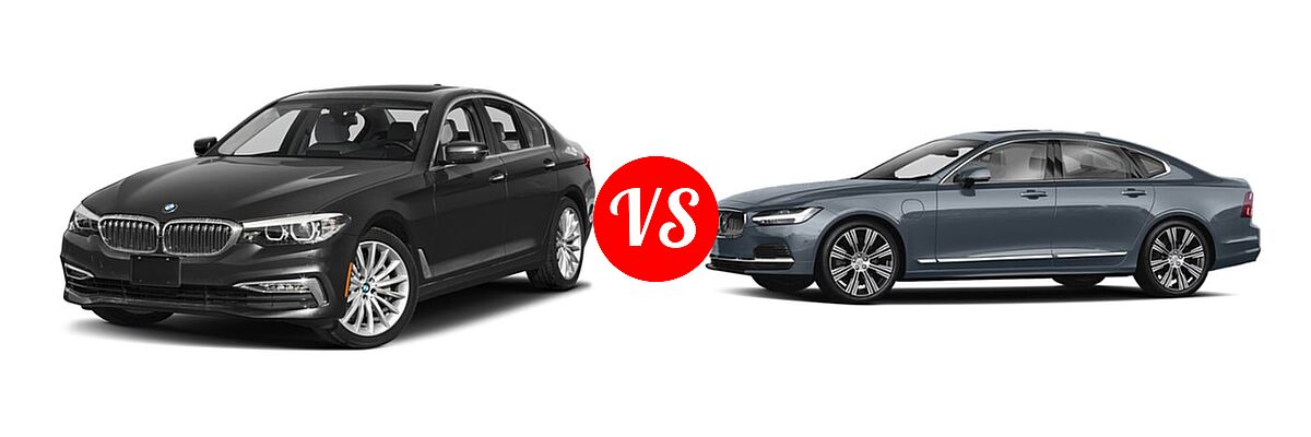 2018 BMW 5 Series Diesel vs. 2022 Volvo S90 Recharge - Front Left Comparison