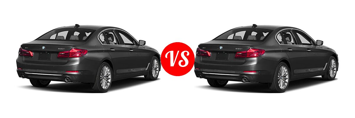 2018 BMW 5 Series Sedan 530i / 530i xDrive vs. 2018 BMW 5 Series Sedan Diesel 530i xDrive - Rear Right Comparison