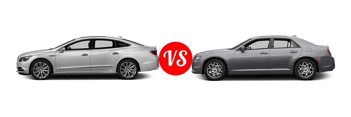 2017 Buick LaCrosse Sedan Essence / Preferred / Premium vs. 2017 Chrysler 300 Sedan 300S Alloy Edition - Side Comparison