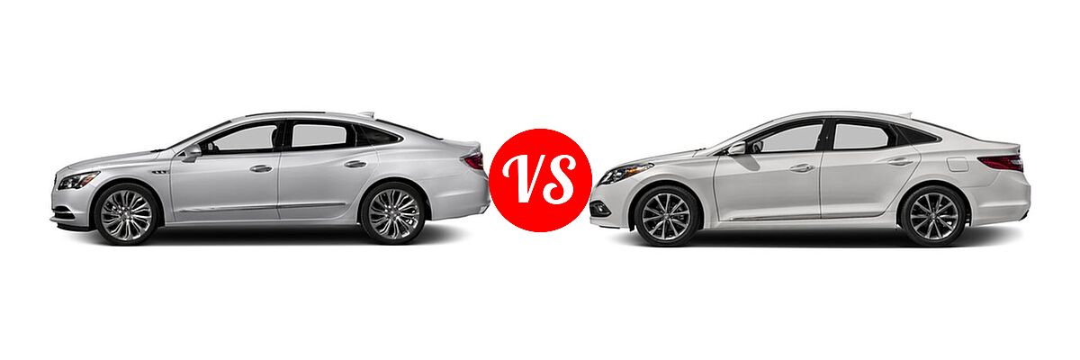 2017 Buick LaCrosse Sedan Essence / Preferred / Premium vs. 2017 Hyundai Azera Sedan Limited - Side Comparison