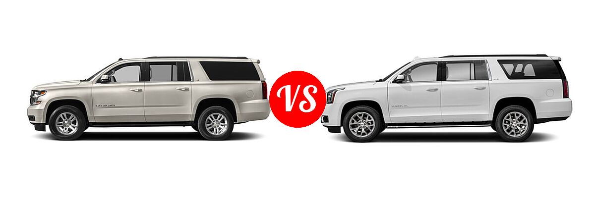 2018 Chevrolet Suburban SUV LS / LT vs. 2018 GMC Yukon XL SUV SLE / SLT - Side Comparison