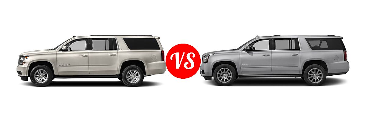 2018 Chevrolet Suburban SUV LS / LT vs. 2018 GMC Yukon XL SUV Denali - Side Comparison