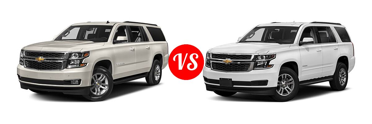 2018 Chevrolet Suburban SUV LS / LT vs. 2018 Chevrolet Tahoe SUV LS / LT - Front Left Comparison