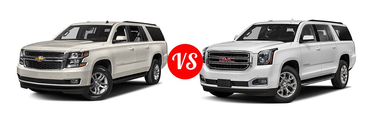 2018 Chevrolet Suburban SUV LS / LT vs. 2018 GMC Yukon XL SUV SLE / SLT - Front Left Comparison