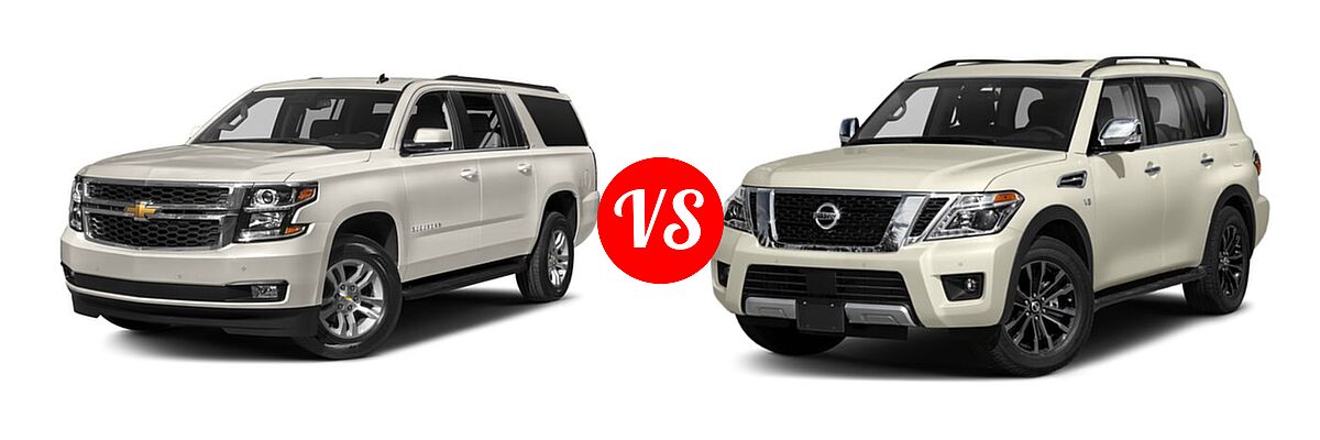 2018 Chevrolet Suburban SUV LS / LT vs. 2018 Nissan Armada SUV Platinum - Front Left Comparison