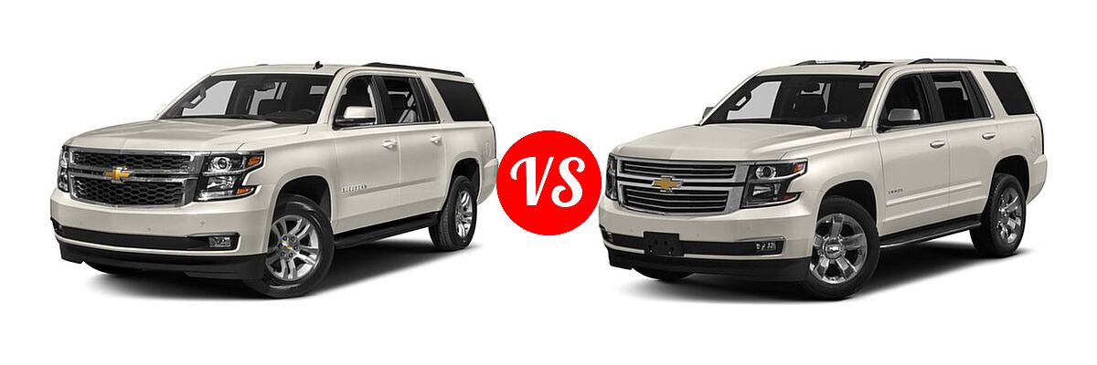 2018 Chevrolet Suburban SUV LS / LT vs. 2018 Chevrolet Tahoe SUV Premier - Front Left Comparison