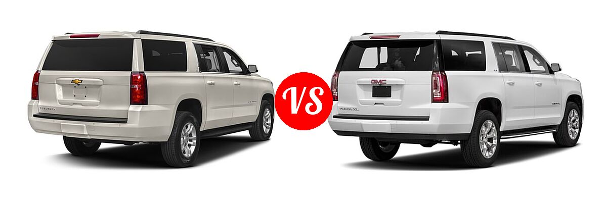 2018 Chevrolet Suburban SUV LS / LT vs. 2018 GMC Yukon XL SUV SLE / SLT - Rear Right Comparison
