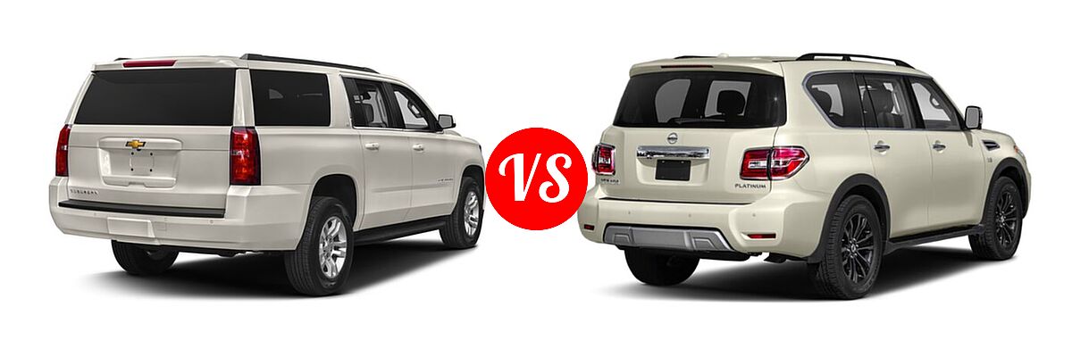 2018 Chevrolet Suburban SUV LS / LT vs. 2018 Nissan Armada SUV Platinum - Rear Right Comparison