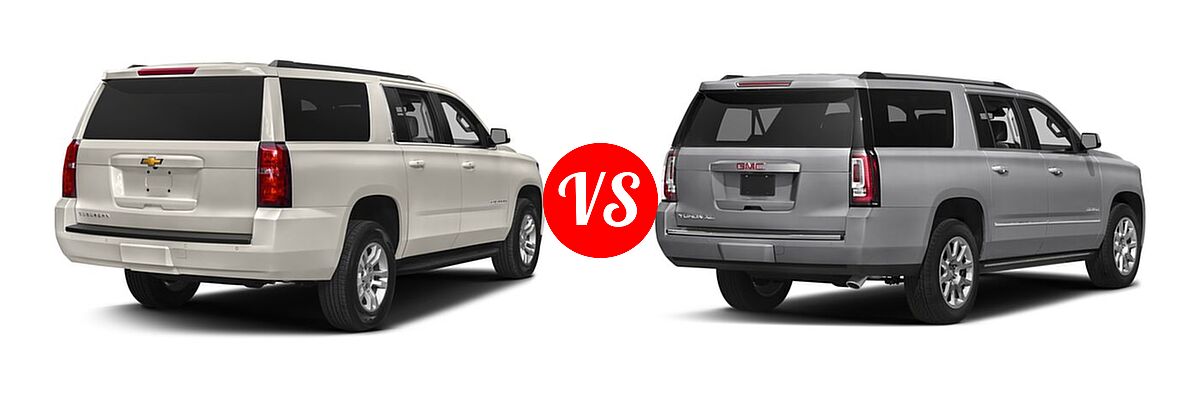 2018 Chevrolet Suburban SUV LS / LT vs. 2018 GMC Yukon XL SUV Denali - Rear Right Comparison