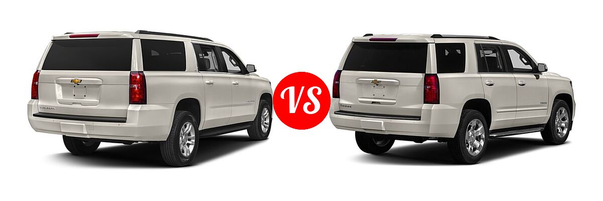 2018 Chevrolet Suburban SUV LS / LT vs. 2018 Chevrolet Tahoe SUV Premier - Rear Right Comparison