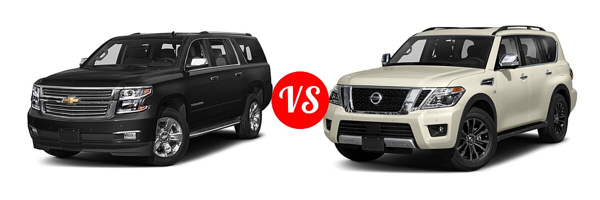 2018 Chevrolet Suburban SUV Premier vs. 2018 Nissan Armada SUV Platinum - Front Left Comparison