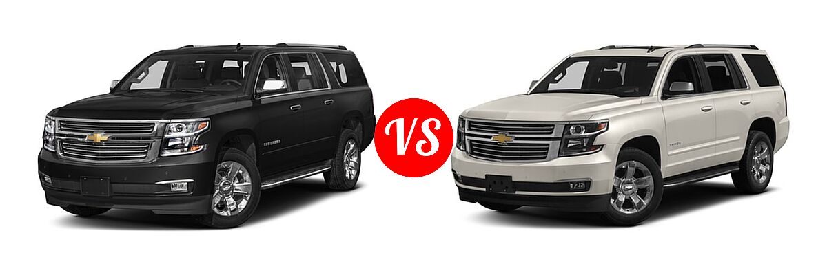 2018 Chevrolet Suburban SUV Premier vs. 2018 Chevrolet Tahoe SUV Premier - Front Left Comparison
