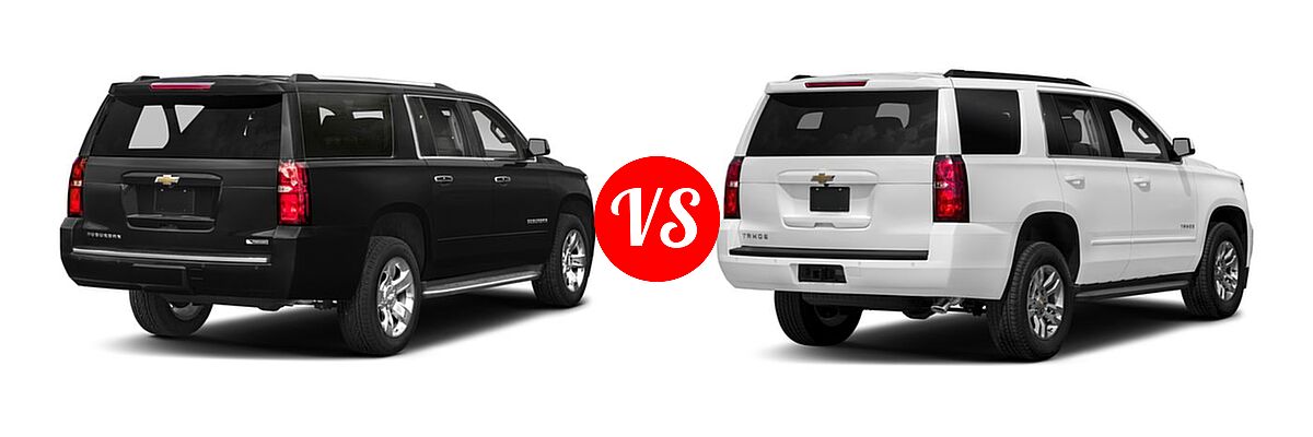 2018 Chevrolet Suburban SUV Premier vs. 2018 Chevrolet Tahoe SUV LS / LT - Rear Right Comparison
