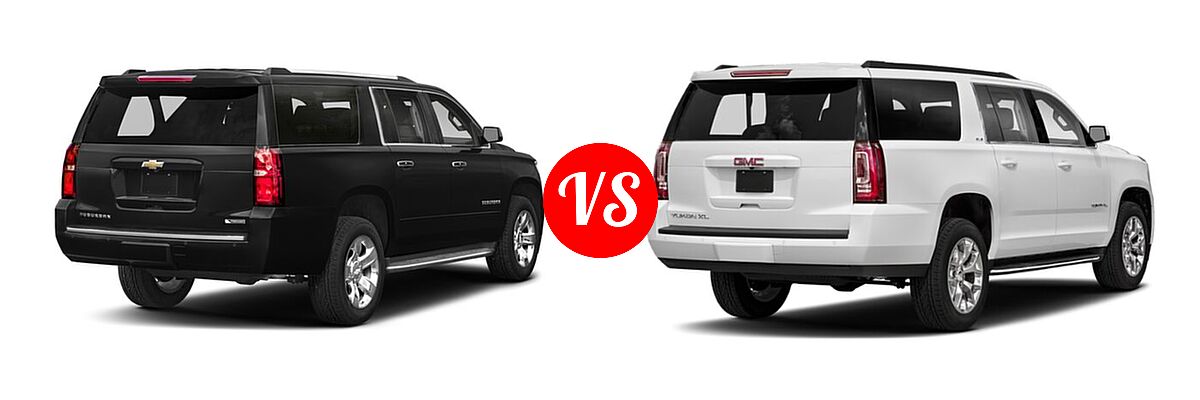 2018 Chevrolet Suburban SUV Premier vs. 2018 GMC Yukon XL SUV SLE / SLT - Rear Right Comparison