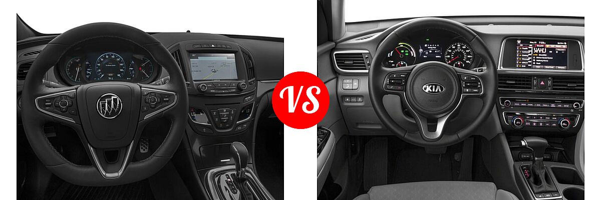 2017 Buick Regal Sedan GS vs. 2017 Kia Optima Plug-In Hybrid Sedan EX - Dashboard Comparison