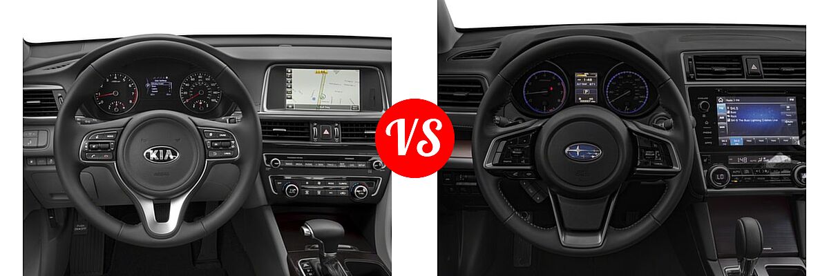 2018 Kia Optima Sedan EX / LX / LX 1.6T vs. 2018 Subaru Legacy Sedan Limited - Dashboard Comparison