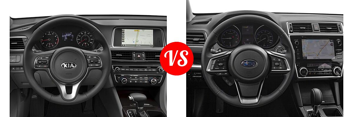 2018 Kia Optima Sedan EX / LX / LX 1.6T vs. 2018 Subaru Legacy Sedan Sport - Dashboard Comparison