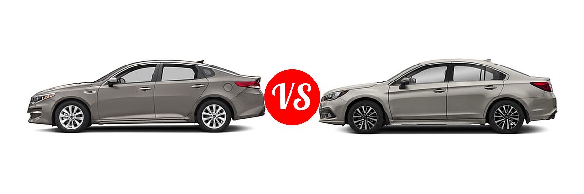 2018 Kia Optima Sedan EX / LX / LX 1.6T vs. 2018 Subaru Legacy Sedan Premium - Side Comparison