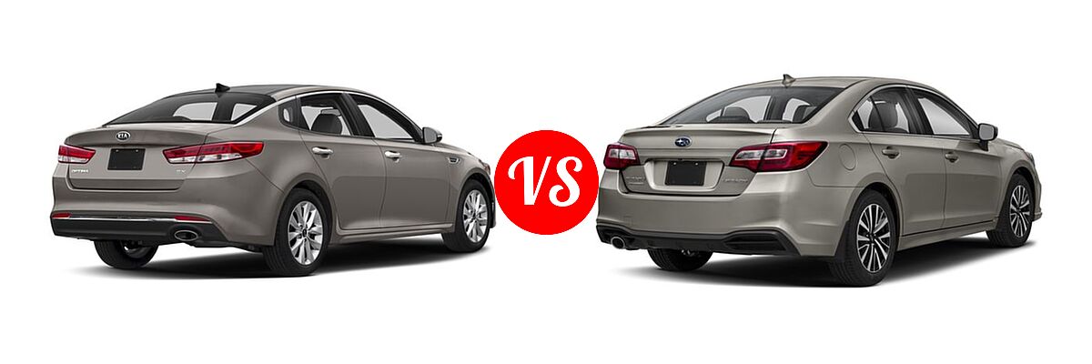 2018 Kia Optima Sedan EX / LX / LX 1.6T vs. 2018 Subaru Legacy Sedan Premium - Rear Right Comparison