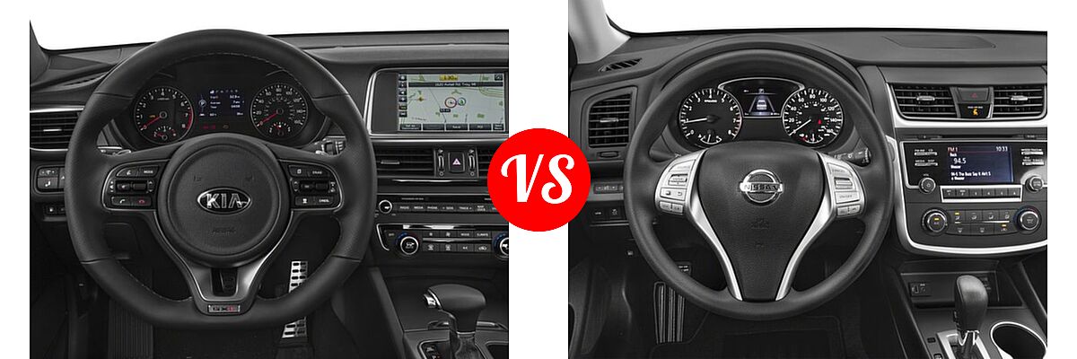 2018 Kia Optima Sedan SX vs. 2018 Nissan Altima Sedan 2.5 S / 2.5 SL / 2.5 SR / 2.5 SV / 3.5 SL - Dashboard Comparison