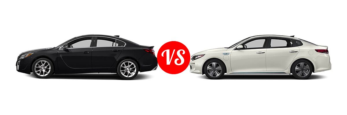 2017 Buick Regal Sedan GS vs. 2017 Kia Optima Plug-In Hybrid Sedan EX - Side Comparison