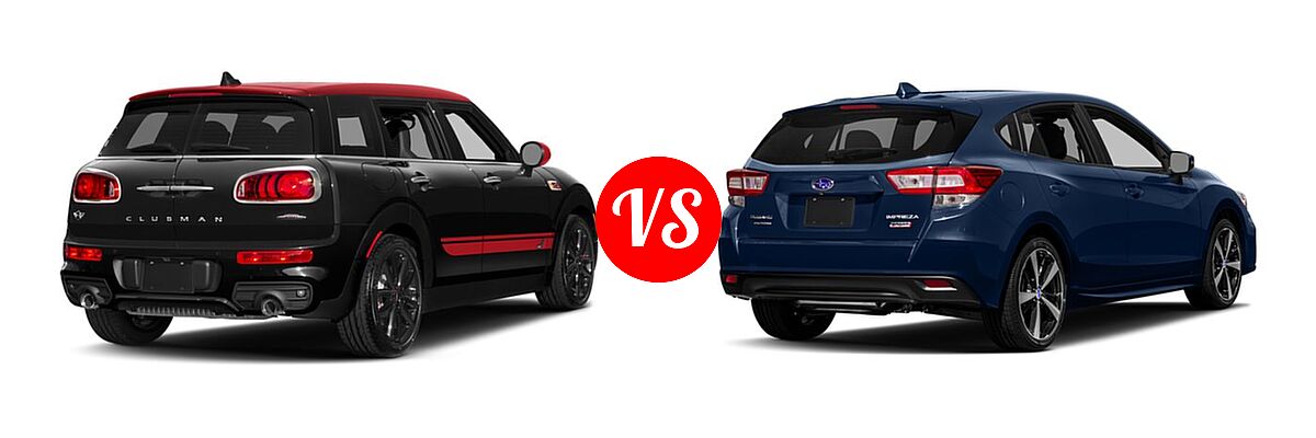 2018 MINI Clubman Hatchback John Cooper Works vs. 2018 Subaru Impreza Hatchback Sport - Rear Right Comparison