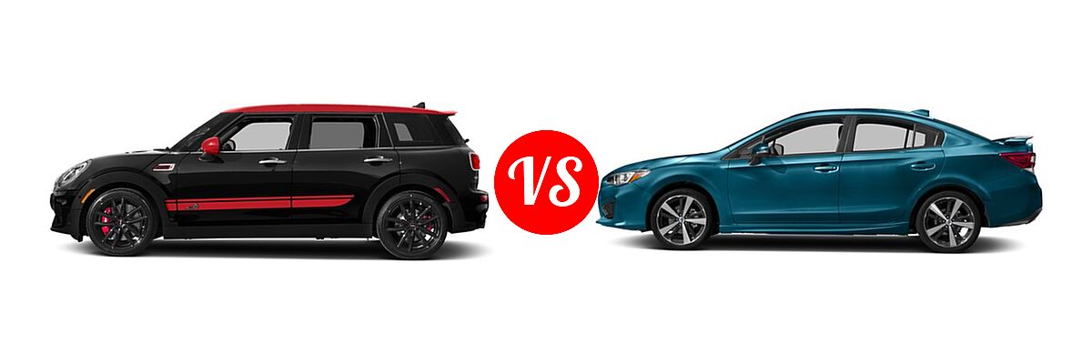 2018 MINI Clubman Hatchback John Cooper Works vs. 2018 Subaru Impreza Hatchback Sport - Side Comparison