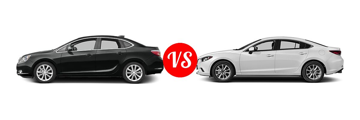 2017 Buick Verano Sedan Leather Group / Sport Touring vs. 2017 Mazda 6 Sedan Sport - Side Comparison