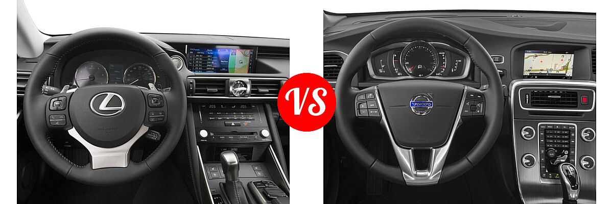 2017 Lexus IS 350 Sedan IS 350 vs. 2017 Volvo S60 Cross Country Sedan T5 AWD - Dashboard Comparison