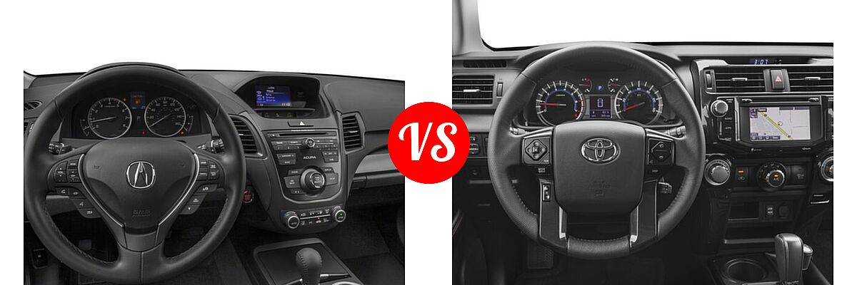 2018 Acura RDX SUV FWD vs. 2018 Toyota 4Runner SUV TRD Off Road Premium - Dashboard Comparison