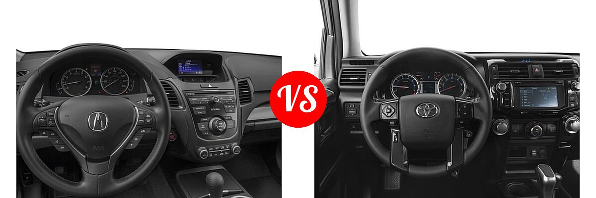 2018 Acura RDX SUV FWD vs. 2018 Toyota 4Runner SUV TRD Pro - Dashboard Comparison