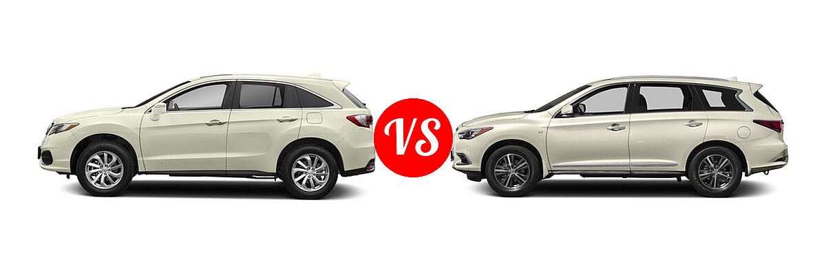 2018 Acura RDX SUV FWD vs. 2018 Infiniti QX60 SUV AWD / FWD - Side Comparison