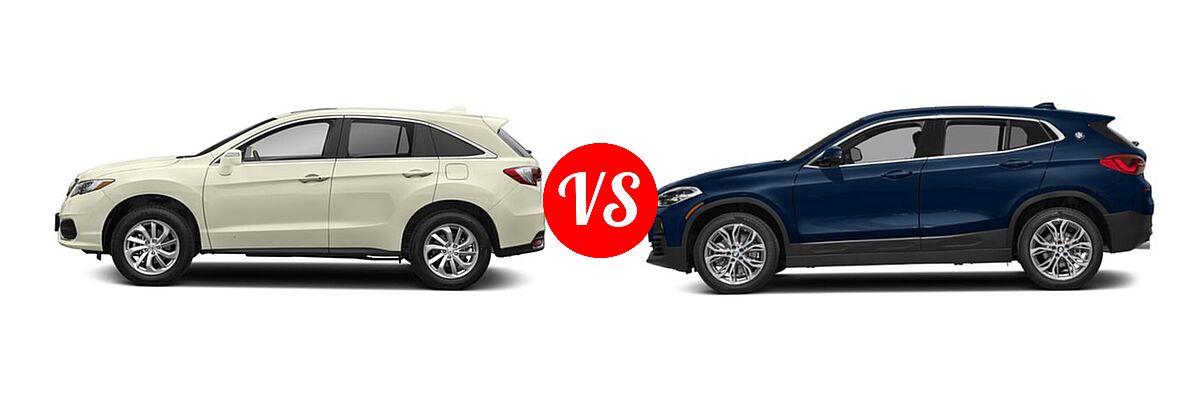 2018 Acura RDX SUV FWD vs. 2018 BMW X2 SUV sDrive28i / xDrive28i - Side Comparison
