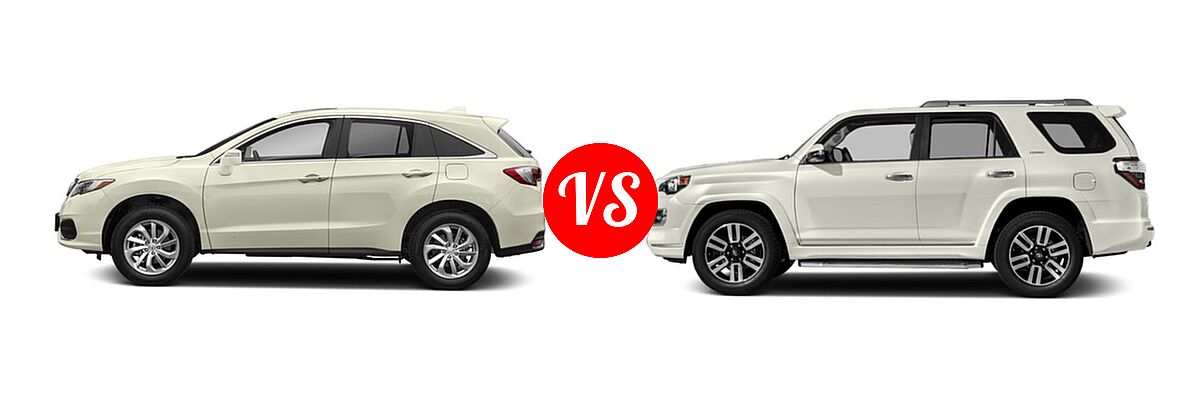 2018 Acura RDX SUV FWD vs. 2018 Toyota 4Runner SUV Limited - Side Comparison