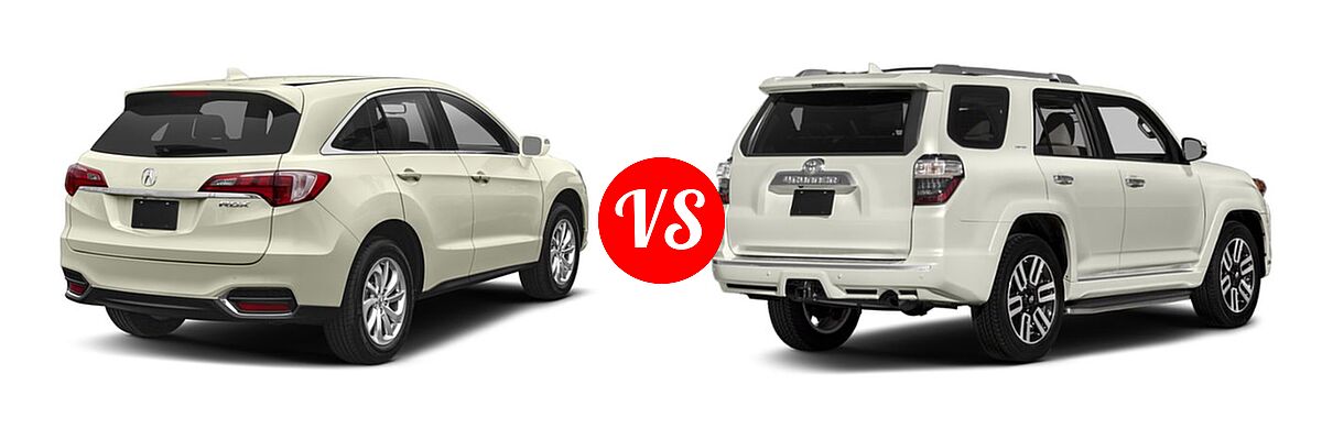 2018 Acura RDX SUV FWD vs. 2018 Toyota 4Runner SUV Limited - Rear Right Comparison