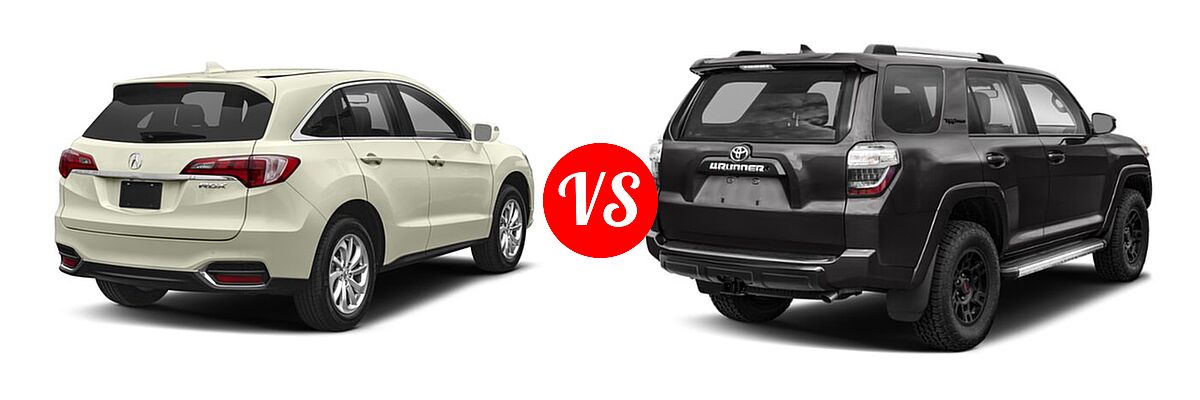 2018 Acura RDX SUV FWD vs. 2018 Toyota 4Runner SUV TRD Pro - Rear Right Comparison
